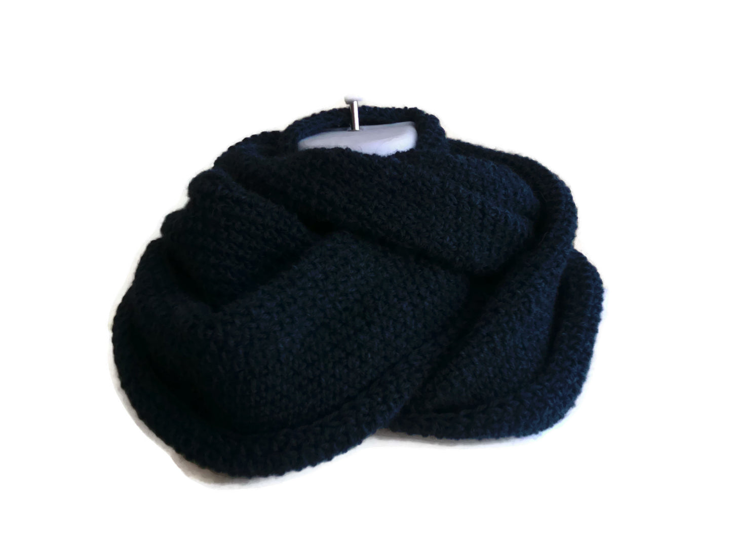 Navy Blue Alpaca Infinity Scarf