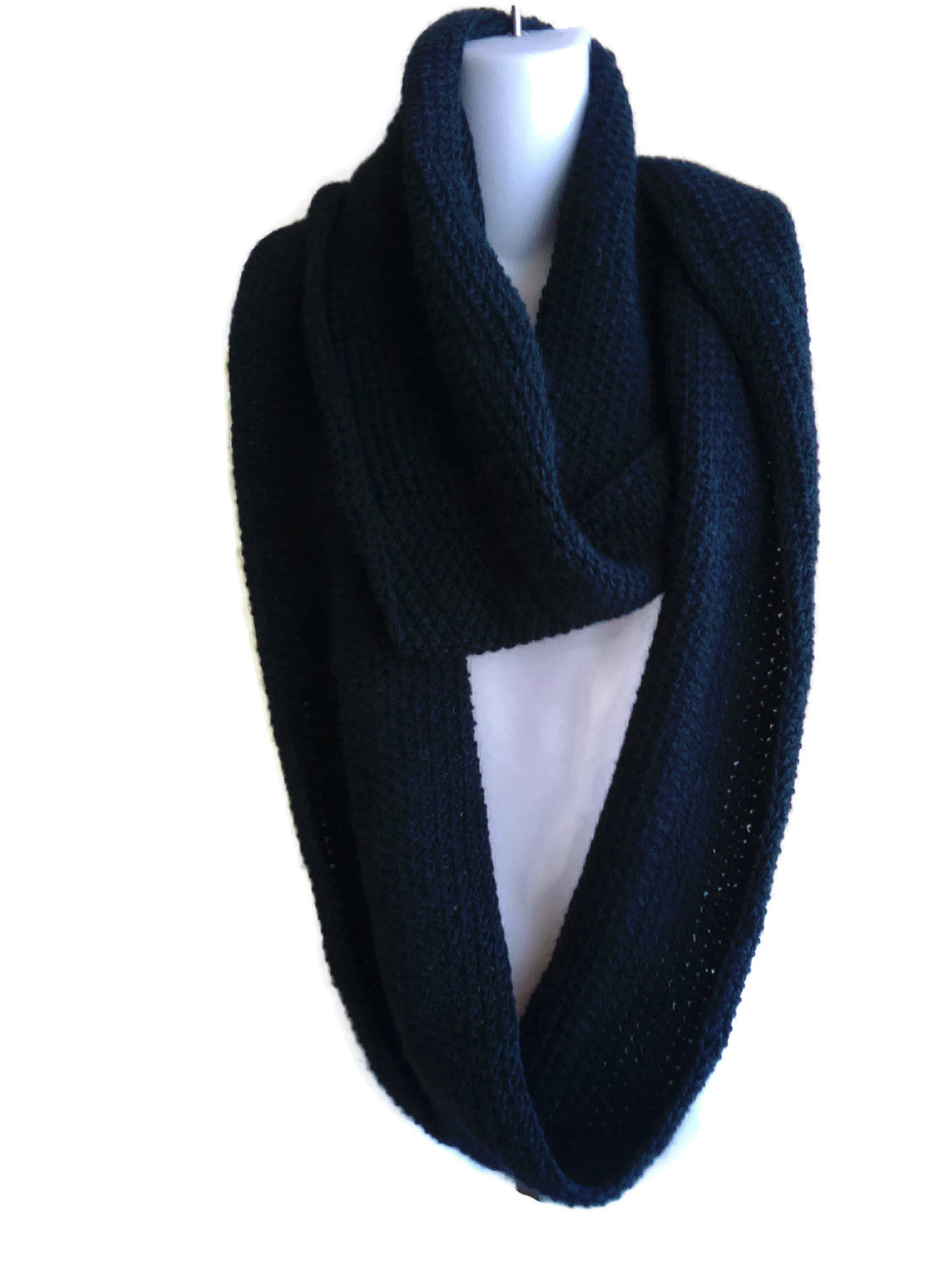 Navy Blue Alpaca Infinity Scarf